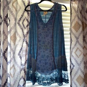Blue slip dress